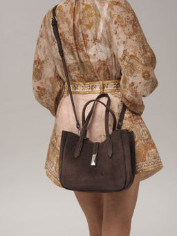 Замшевая сумка Sophie DBR 31059 коричневый шоколад  фото 10