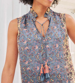 Топ, сине-бежевый - Linea tesini фото 5