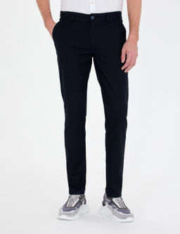 Lacivert Slim Fit Kanvas Pantolon