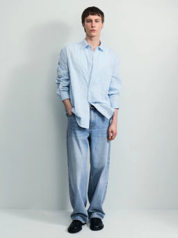 Рубашка в полоску из жатой ткани / Zarina  фото 2