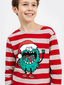 Пижама для мальчиков (джемпер, брюки) в расцветке красная полоска - Mark formelle фото 3