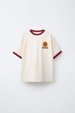 CONTRAST EMBROIDERY T-SHIRT
