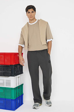 Teen Lacivert Straight Fit _erit Detayl_ Slikon Etiketli Kal_n _nterlok E_ofman Alt_ TMNAW26EA00000 - Trendyolmilla фото 2