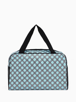 Косметичка-сумка на молнии с сеткой, с ручками, с принтом, голубая