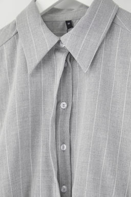 Limited Edition Gri Cizgili Poliviskon Drape Detayl? Vucuda Oturan Mini Dokuma Elbise TWOAW26EL00126 - Trendyolmilla фото 6