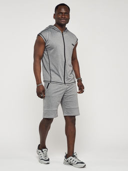 Спортивный костюм летний мужской серого цвета 22610Sr