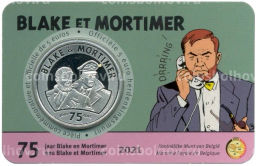 Монета 5 евро 2021 года Бельгия  75 лет комиксу Блейк и Мортимер (в блистере)