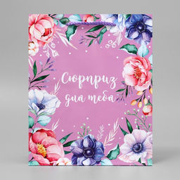 Цена за 2 шт. Пакет подарочный ламинированный, упаковка, With great love, ML 21×25×8 см