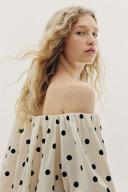 Vestido off-the-shoulder - H&m фото 5