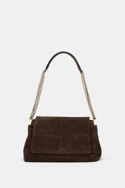 SPLIT SUEDE LEATHER SHOULDER BAG - Zara фото 17
