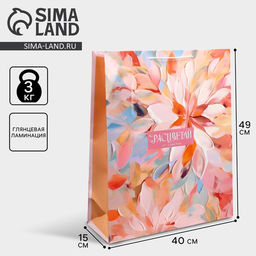 Пакет подарочный ламинированный, упаковка, Палитра цвета, 40?49?15 см