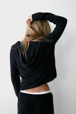 Chaqueta de chenilla con capucha y cremallera - H&m фото 4