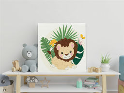 Кристальная (алмазная) мозаика ФРЕЯ ALBP-307 постер Милый львёнок 20 х 20 см