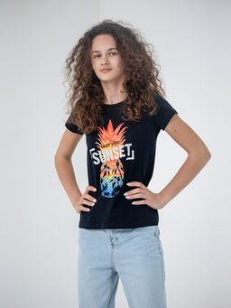 CRB wear/CSJG 63138-22-323 Футболка для девочки,черный/Ex.Cherubino