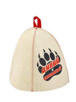 Шапка для бани и сауны Дикий и свободный, полиэфир 70%, шерсть 30%