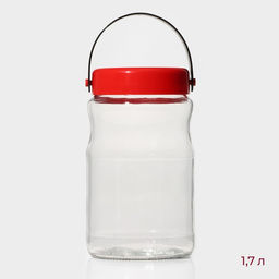 Банка для сыпучих продуктов Macro, 1.7 л, с пластиковой крышкой и ручкой, стекло