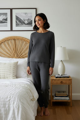 Trendyolmilla Lacivert Waffle Kumas Orme Pijama Tak?m? THMAW23PT00021  фото 27