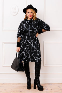 Платье AGATTI 5814-1 Черный с серым