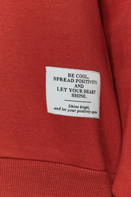 TRENDYOLMILLA Lacivert Etiket Detayl? Regular Bisiklet Yaka Orme Sweatshirt TWOAW24SW00289  фото 5