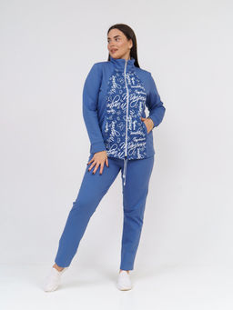 Костюм Теплый вечер индиго/буквы