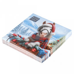 Салфетки бумажные "Bouquet Home Collection Classic" 33х33см, 3-х слойные, 20 штук в упаковке, 100% целлюлоза, "Красавица лошадка" (Россия)