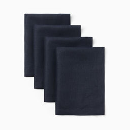 Набор салфеток «Этель» Linen collection, 30×40 см - 4 шт., 100% лён 170 г/м², тёмно-синий