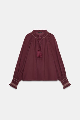 TASSEL EMBROIDERED SHIRT - Zara фото 6