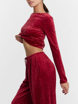 Комплект домашний женский велюровый бордовый - Mark formelle фото 9