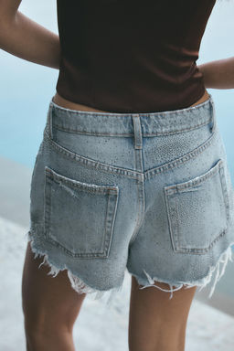 SHORTS CURVED DENIM TRF TIRO ALTO / Azul - Zara фото 5