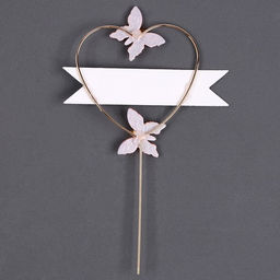 Топпер С днём рождения, бабочки в сердце, цвет розовый - Страна карнавалия фото 3