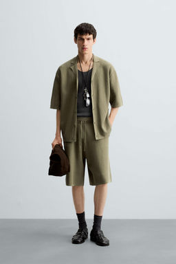 TEXTURED KNITTED BERMUDA SHORTS - Zara фото 10