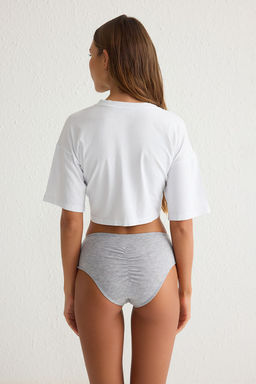Trendyolmilla Siyah-Beyaz-Cok Renkli 4lu Paket Pamuklu Buzgu Detayl? Hipster Orme Kulot THMSS25KU00015  фото 5