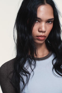 CAMISETA RANGL?N CONTRASTE / 734 - Zara фото 3