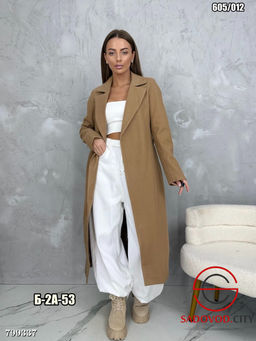 пальто женское длинное с поясом - Bruno фото 8