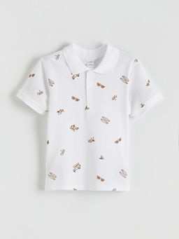 Polo Yaka Bask?l? Erkek ?ocuk Ti??rt