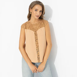 Топ комбинированный с кружевом, Громко и смело