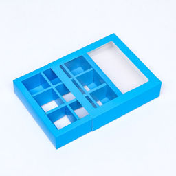 Коробка под 9 конфет с обечайкой, голубой, 13,7 х 13,7 х 3,5 см - UPAK LAND фото 4