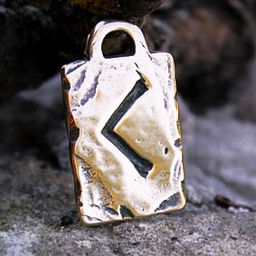 Амулет № 06, Руна Кано, бронза, 17*28мм (Р 006)