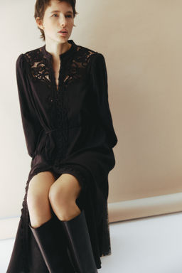 Vestido de algod?n con detalles de encaje - H&m фото 4