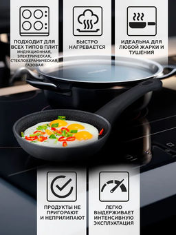 52414 GIPFEL Сковорода OPTIMA 18х4,3см с премиальным трехслойным антипригарным п