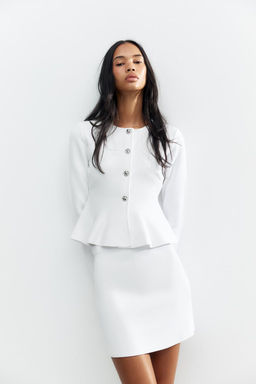 FINE KNIT PEPLUM JACKET - Zara фото 3