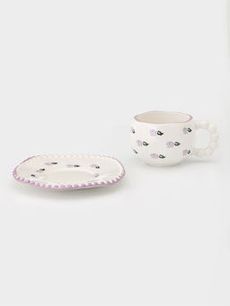 Чайная пара "Фиолетовая роза" блюдце 16х1,5 см, чашка  13х10х7 см