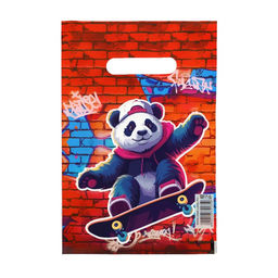 Цена за 50 шт. Пакет подарочный Панда, полиэтиленовый с вырубной ручкой, 20?30 см 30 мкм - UPAK LAND фото 2