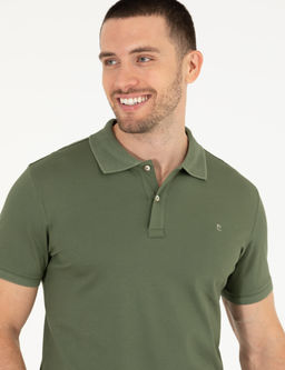 Haki Slim Fit Polo Yaka Merserize Ti__rt