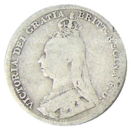 3 пенса 1891 года Великобритания