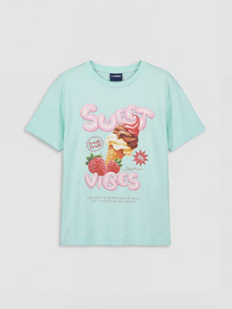 Bisiklet Yaka Bask?l? K?z ?ocuk Pijama ?st