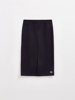 CONTE Юбка прямого кроя из футера с разрезом LU 2592 black - Conte elegant фото 3