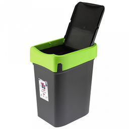 Ведро для мусора с плавающей крышкой пластмассовое Smart Bin 25л, 33,3х26,9х45,7см, с креплением для мусорных пакетов, зеленый, Econova (Россия) - Домашняя мода фото 2