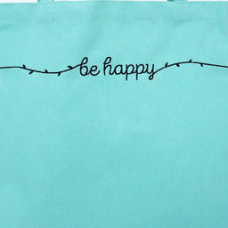 Сумка шопер Be happy, 35×0.5×40 см, голубой