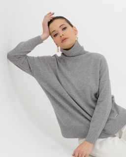 Джемпер из кашемира 12072 серо-голубой